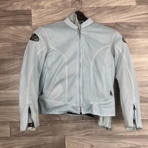 Joe Rocket Racing Jacket Womens Medium Blue Polyester Padded Mesh Biker Full Zip